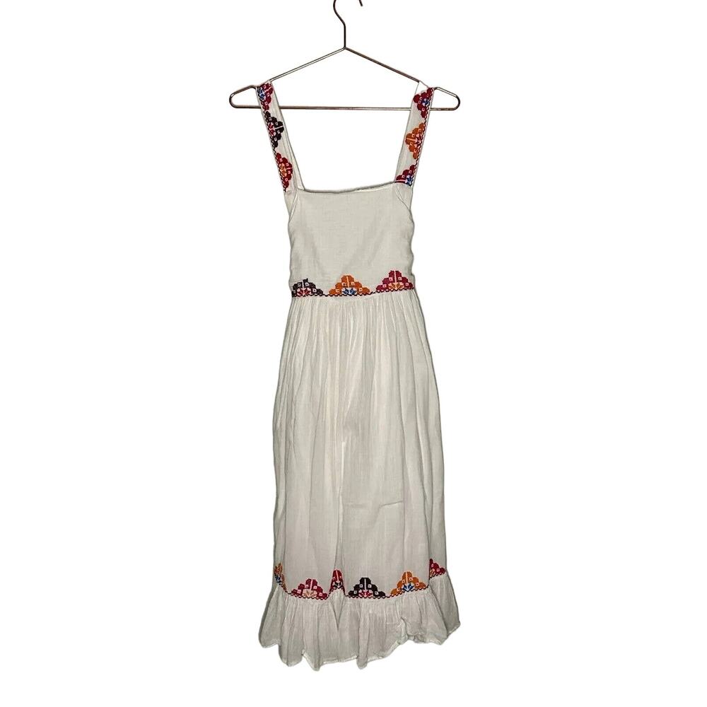 Carolina K Maxi Dress Women's Size XS Square Neck Sleeveless White Multicolored